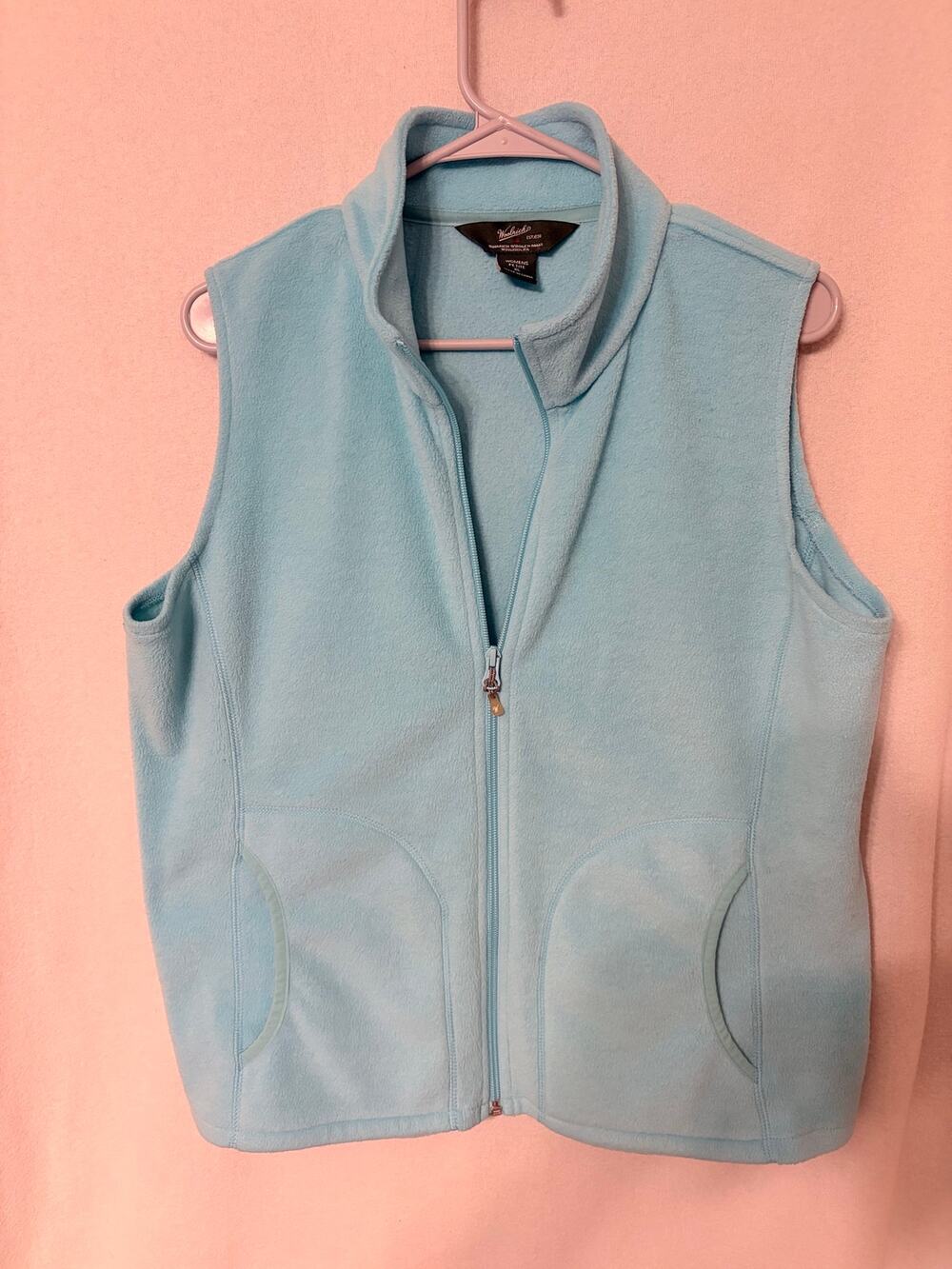 Woolrich Light Blue Fleece Full-Zip Vest - Womens Petite XL